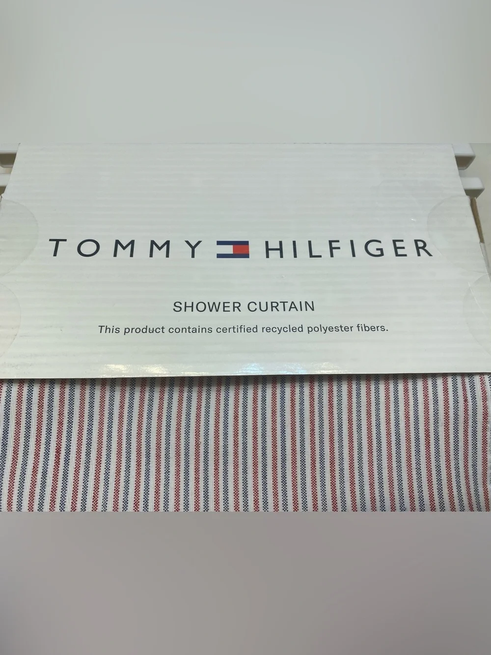 Tommy Hilfiger ❤️Fabric Shower Curtain Millerton stripe 72x72 New